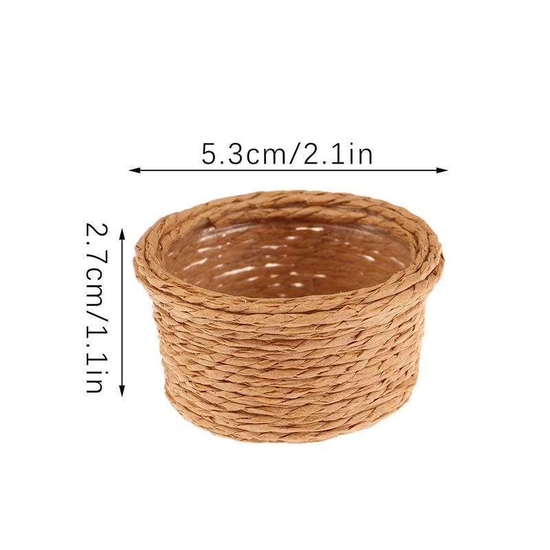 1Pc 1:12 Dollhouse Miniature Storage Basket Vegetable Food Frame Laundry Basket Model For Doll House Decor Kids Pretend Play Toy