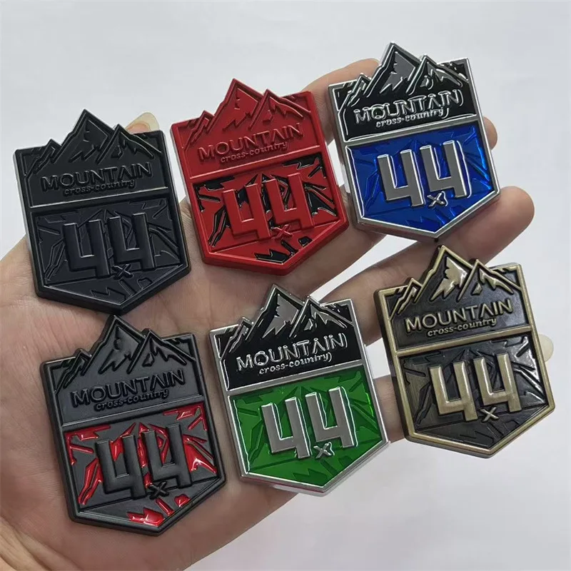 High-quality Modification 3D Metal Car Stickers Snow Mountain 4X4 Element Scratch Cover DIY Decoration Car Accessories