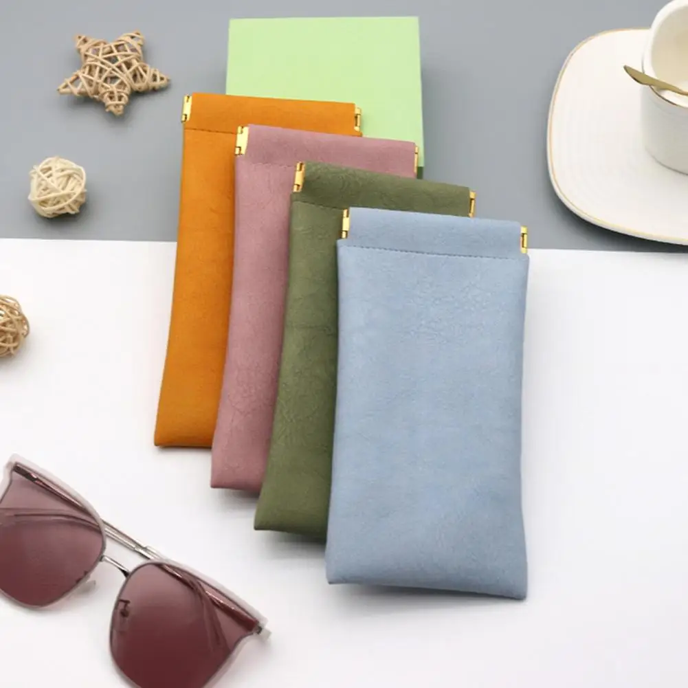 

Automatic Closing Glasses Storage Bag Soft Faux Leather Eyewear Storage Bags Glasses Bag Case Waterproof Sun Glasses Pouch
