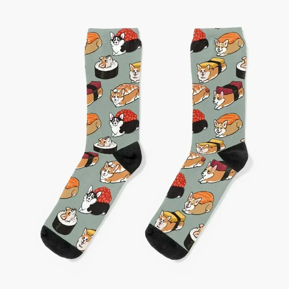 Sushi Corgi Calcetines luxe esencial Venta al por mayor piso Hombre Calcetines Mujer