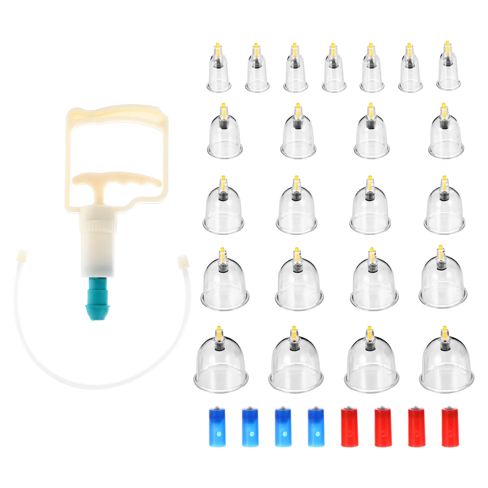 

24 шт., набор для вакуумной банки, набор для китайской терапии, способствующий кровообращению, улучшает способность иммунитета, всасывающий массаж