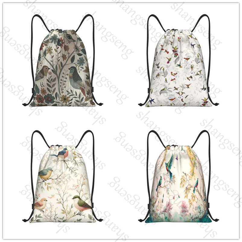 

Branch bird pattern Bicycle Backpack Gym Drawstring Shoe Bag Multifunctional Sports Bag Beach Travel Backpack Unisex Gift