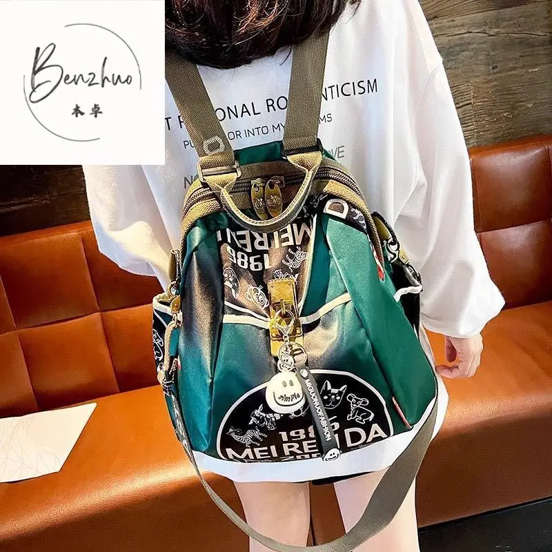 

Premium trendy brand Oxford cloth waterproof printed backpack 2026 new large capacity travel backpack schoolbag