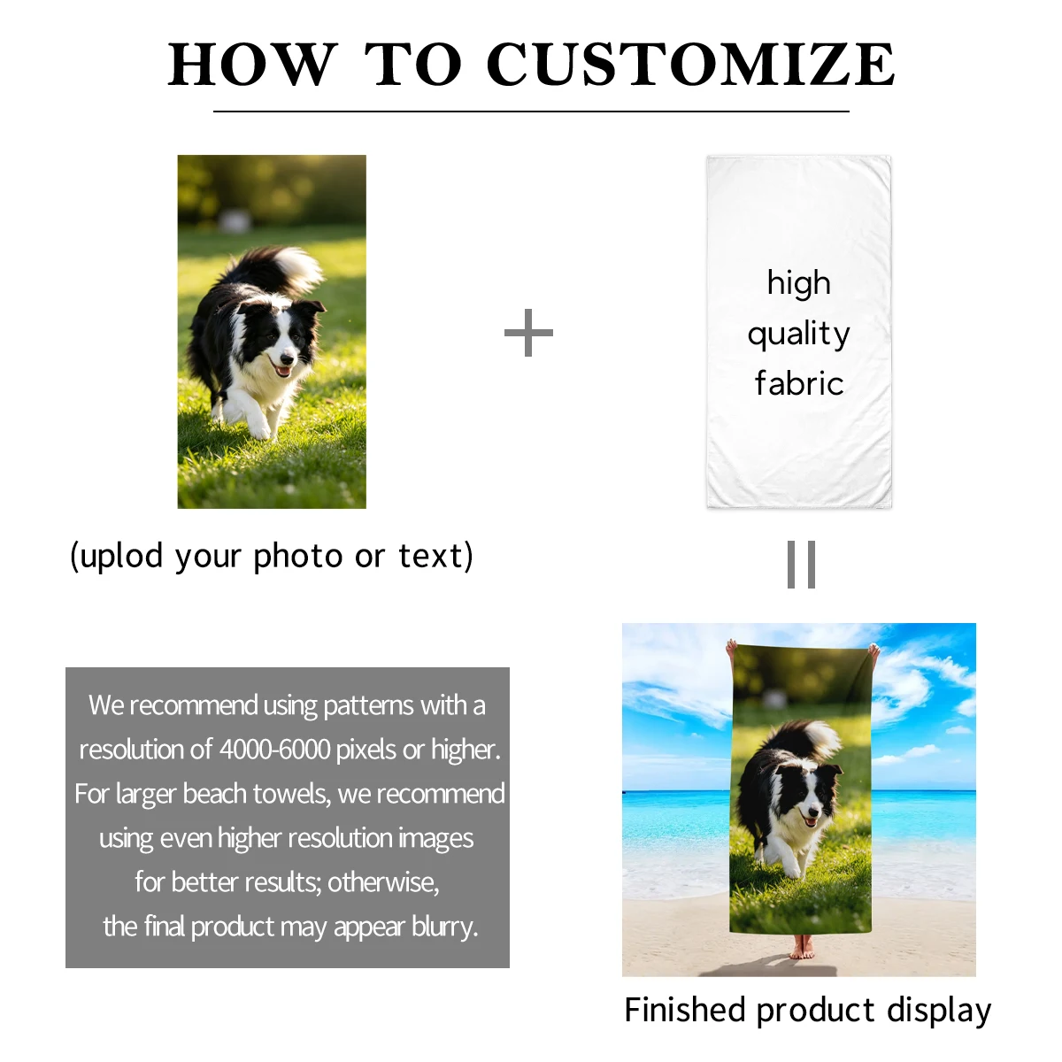 1pc Customized beach towels for photos, personalized photos, wedding photos, family photos, and parent-child photos view 3