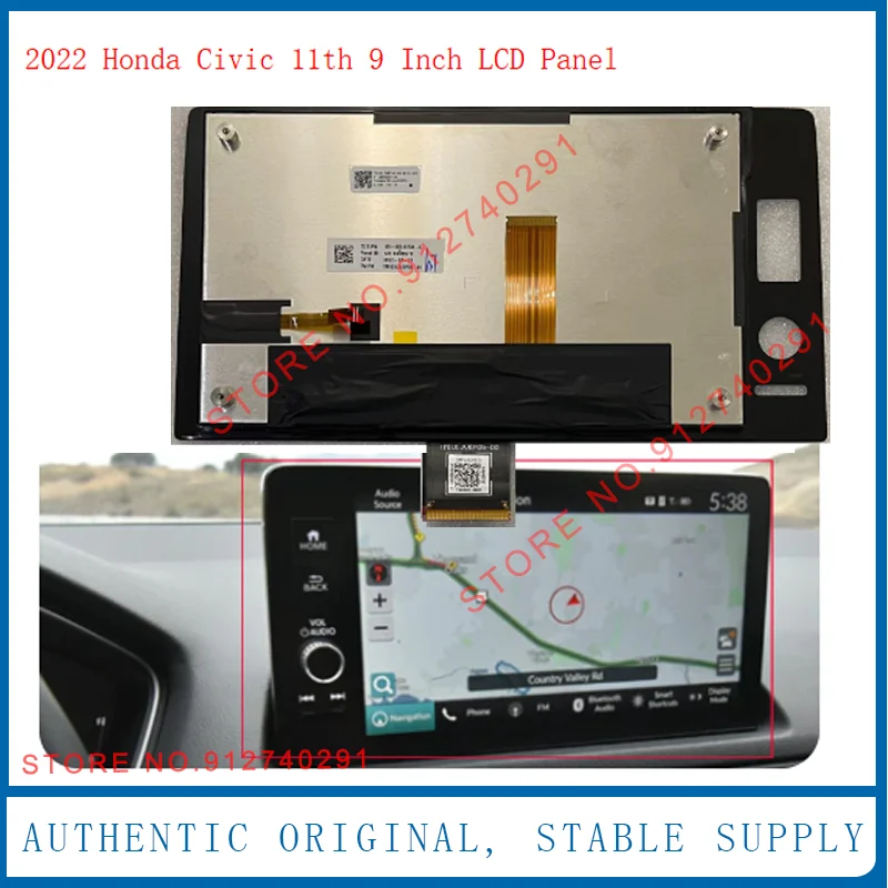 Original 9 Inch LCD Display Screen With Touch Panel TM090JVKQ01 TM090JVKQ01-00-BLU1-04 For 2022 Honda Civic Radio Navigation LCD