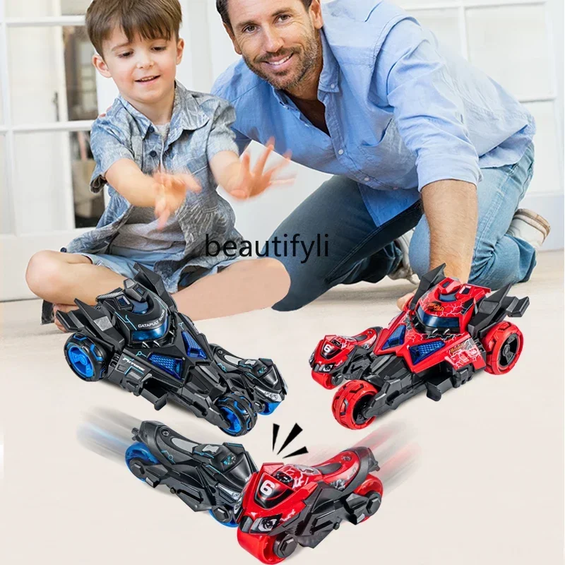 Children's Toys Boy Motorcycle Alloy Kids 3-in-1 Ejection Chariot Puzzle