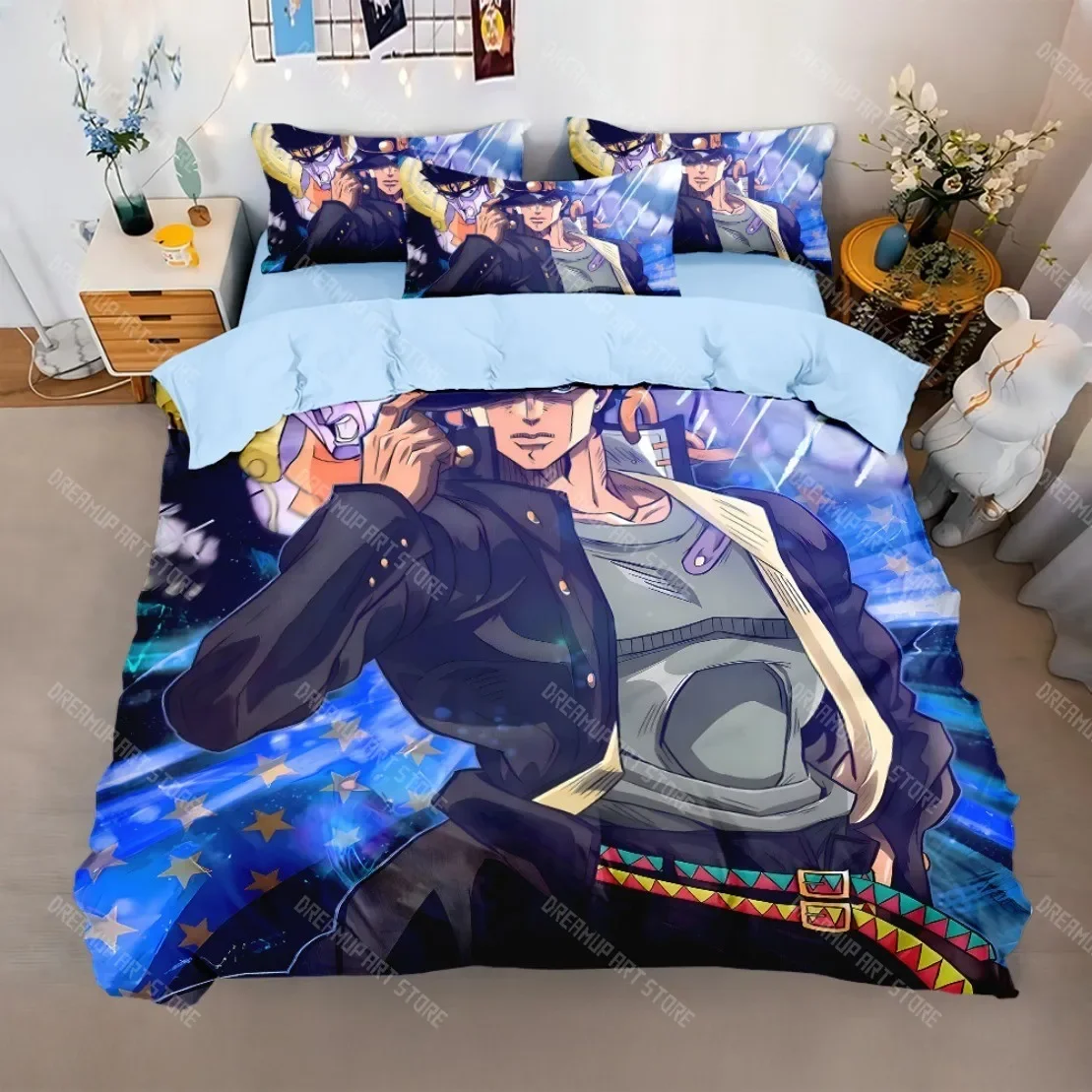 

Anime JoJo Bizarre Bedding Set,Adventure Jotaro Kujo Bedding Set,JoJo Duvet Cover Pillowcase Bed Kids Adult