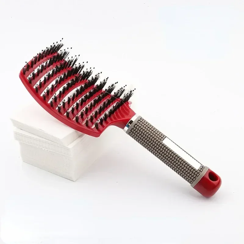 Haarborstel Varkenshaar Nylon Vrouwen Nat Krullend Ontwarren Haar Borstel Haar Borstels Hoofdhuid Massage Kam voor Salon Kappers Styling Tools
