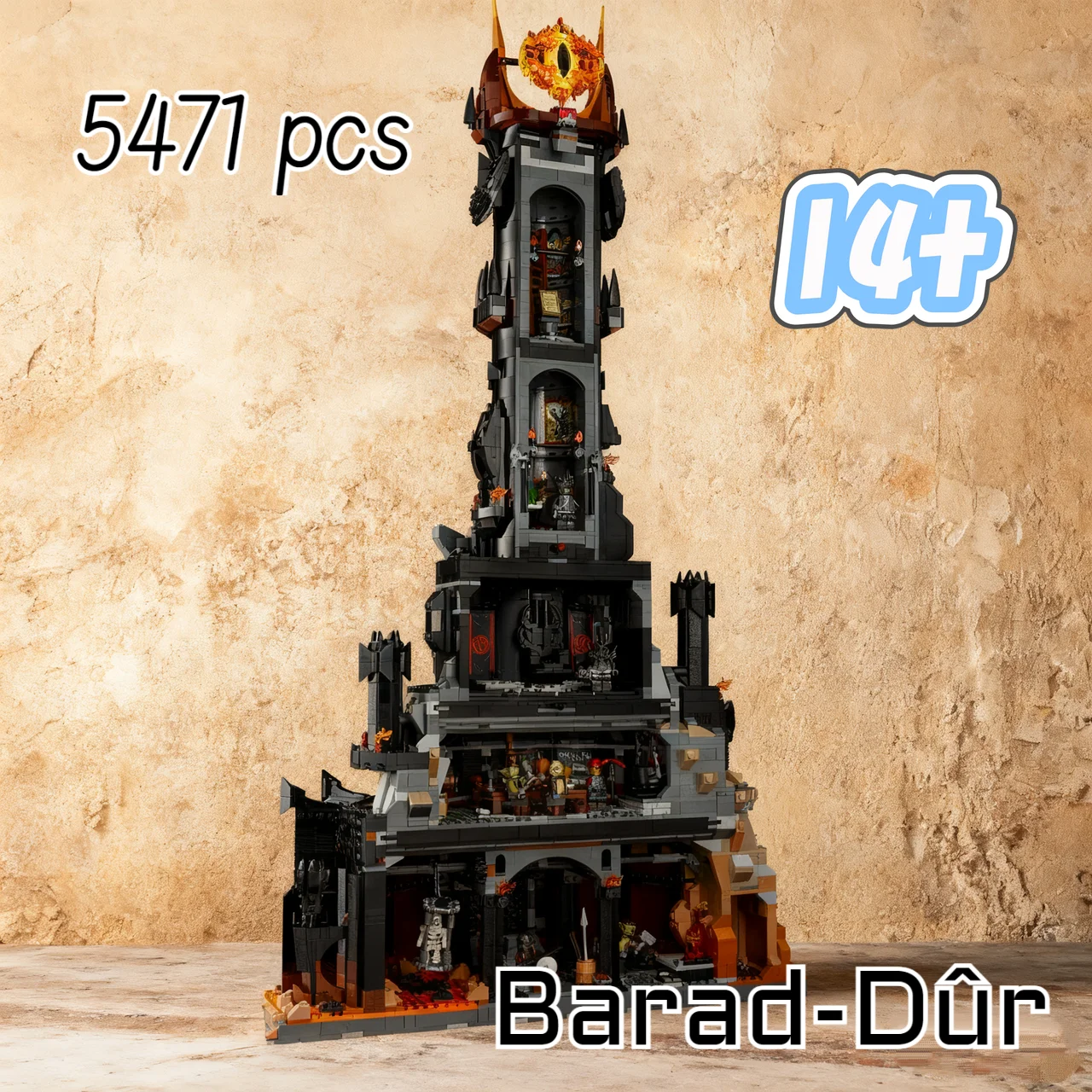 5471 pièces anneaux de seigneur créatifs Barado forteresse Barad Dur tour sombre 10333 bloc de construction Puzzle modèle fête anniversaire cadeau de noël