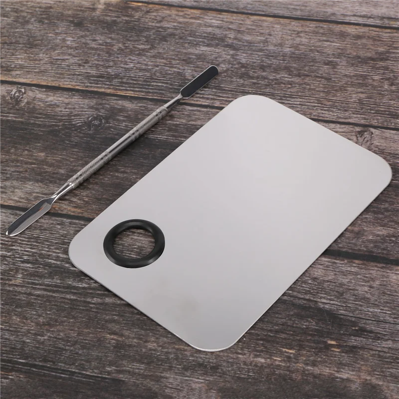 A04V Professioneel Make-up Palet Lade Gemengde Make-up Roestvrij Staal Vloeibare Foundation Palet Aquarel Kunst Make-up Gereedschap