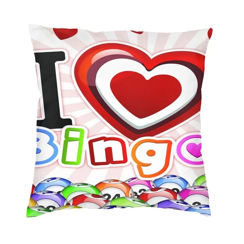 Nordic Style I Love Bingo Game Cushion Covers 45x45cm Velvet Throw Pillow Case for Sofa Square Pillowcase Home Decorative