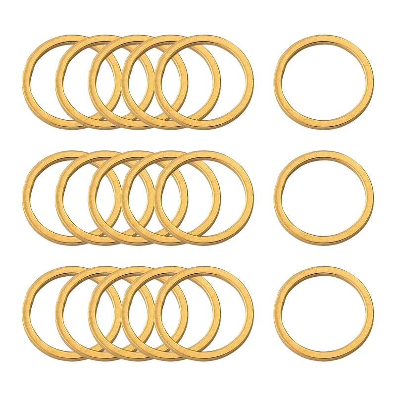 

10pc 304 Stainless Steel Linking Ring Ring Golden 12x0.8~1mm