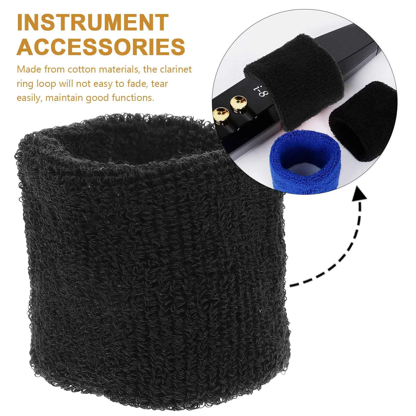 Cotton Flute Sleeve Elastic Clarinet Absorbent Lightweight Wind Instrument Protective Ring Loop Oboe Sleeve