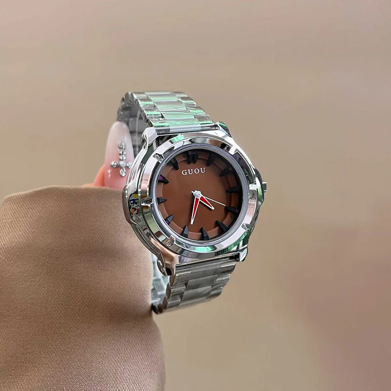 ساعة نسائية فاخرة وأنيقة وبسيطة ذات قرص كبير؛ ساعة يد نسائية فاخرة راقية؛ ساعة يد نسائية رائعة. #4