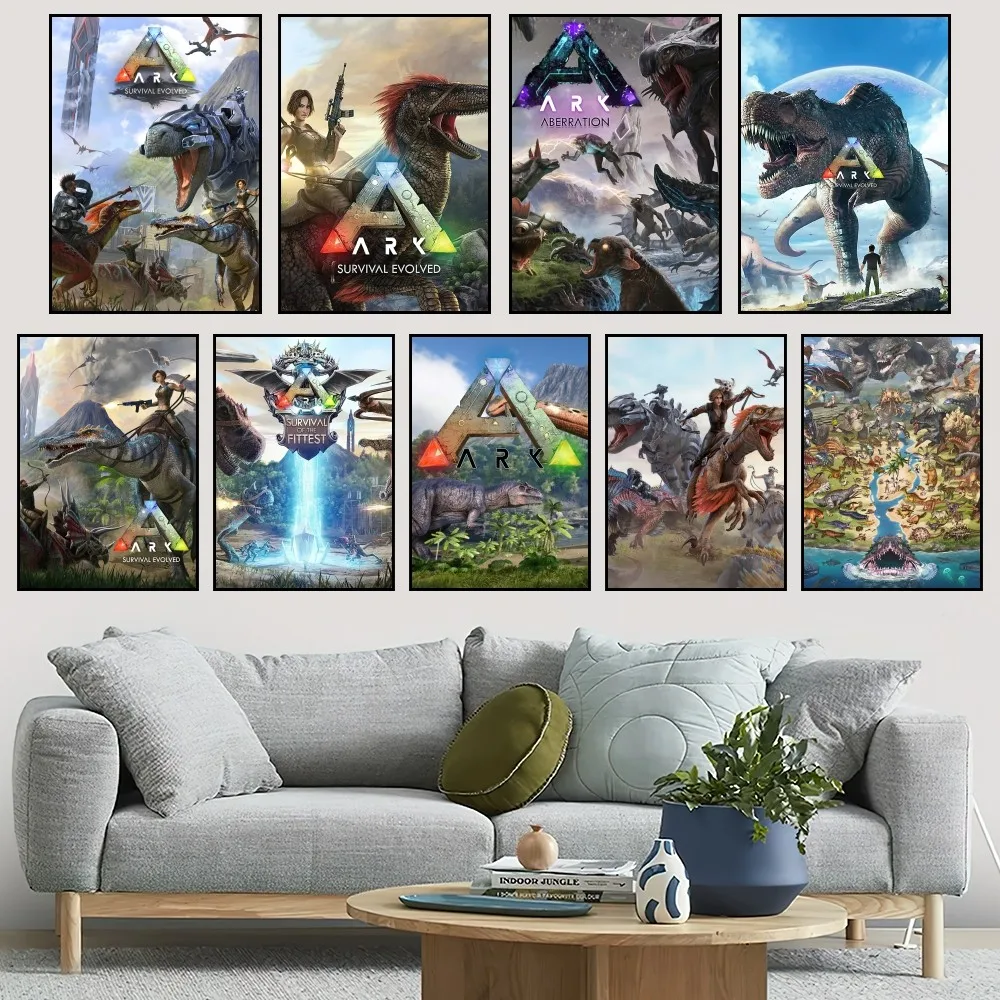 

Ark Survival Evolved Game Poster Small Bar Coffee House Decor Aesthetic Art Wall Painting Stickers Indoor