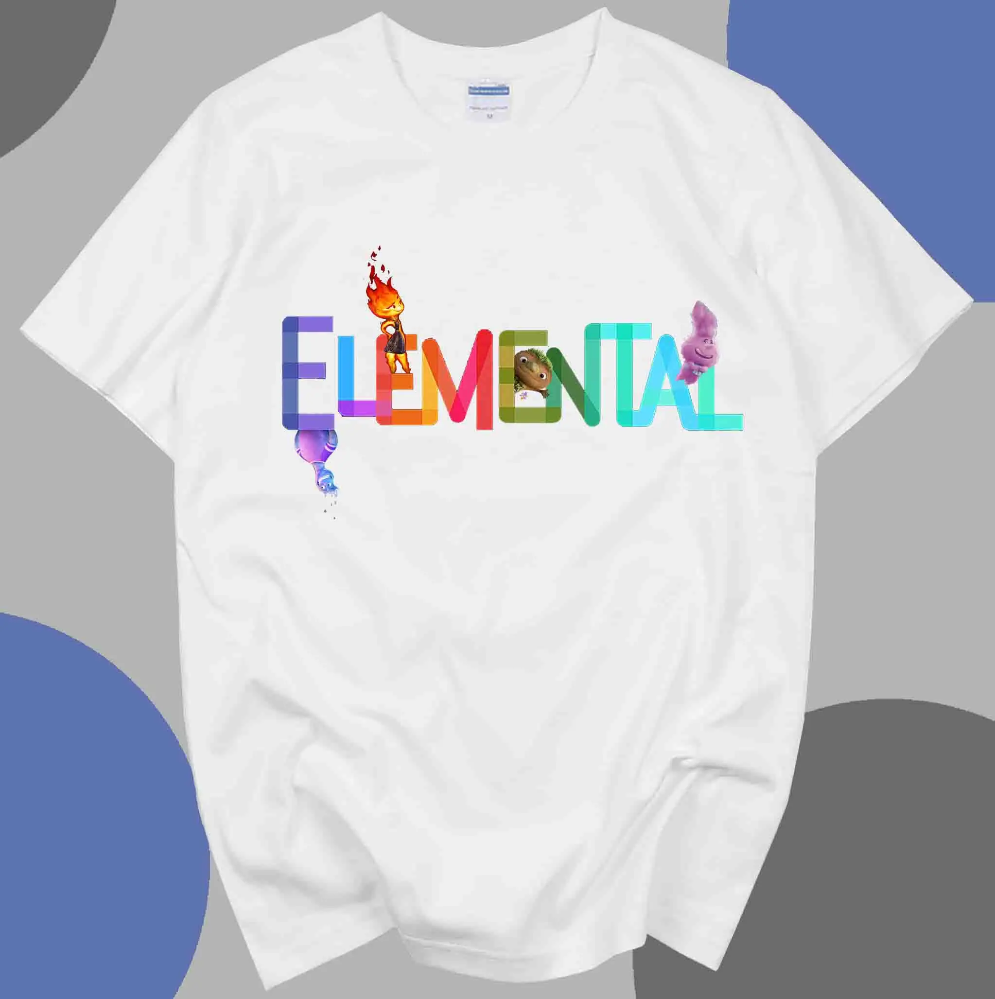 

Disney Crazy Element City ELEMENTAL Disney с мультяшным рисунком для мальчиков и девочек, хлопковая футболка с короткими рукавами, спортивный повседневный популярный топ