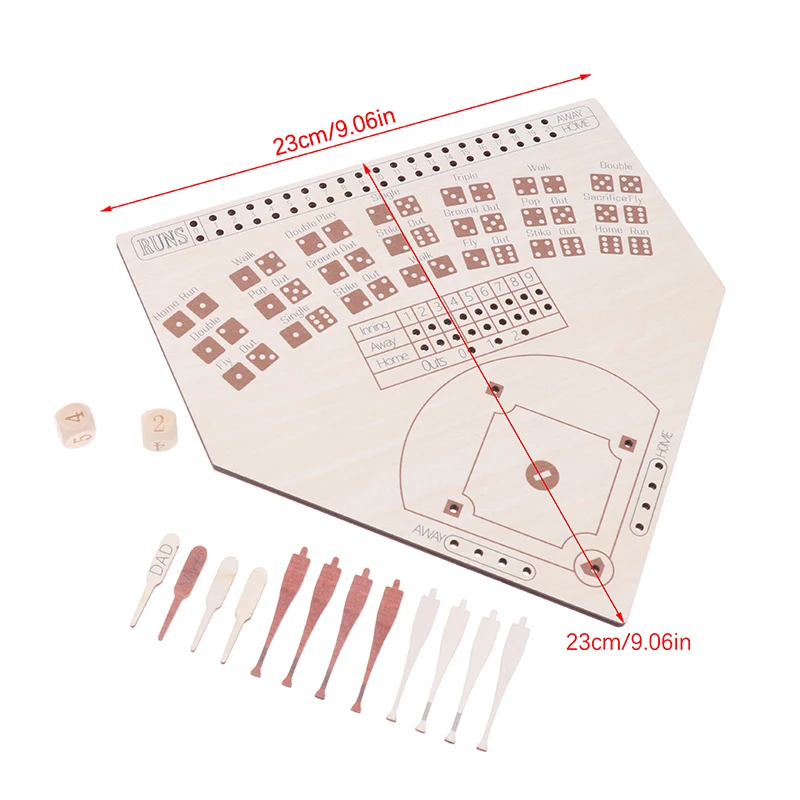 Baseball Board Game Wood Made Leisure Game For Family Party Holiday Coffee Travel Time Gameboard