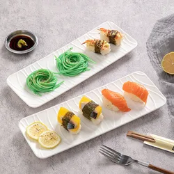 1/2 White Pp Tree Pattern Rectangular Sushi Plates, Dessert Snacks, Fruit Afternoon Tea and Western Food Plates, Home Cafe Restaurant Hotel Snack Plates, Outdoor Camping Barbecue Skewers Trays