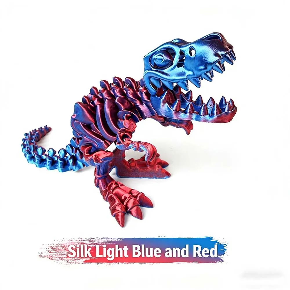 3D Printed Tyrannosaurus Rex Skeleton Fidget Toy Rotatable Dragon Set Dinosaur Crafts Model Kids Birthday Gift Decoration