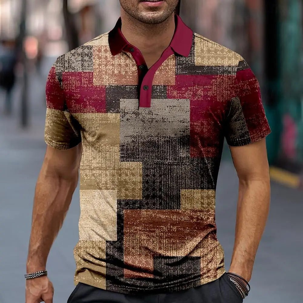 격자 무늬 체크 무늬 남성용 운동복 3D 프린트 폴로 셔츠, 스트리트 데일리 홀리데이 폴리에스터 반팔 폴로 셔츠, 용수철 및 여름 신상 Best5 격자 무늬 체크 무늬 남성용 운동복 3D 프린트 폴로 셔츠, 스트리트 데일리 홀리데이 폴리에스터 반팔 폴로 셔츠, 용수철 및 여름 신상 Best5