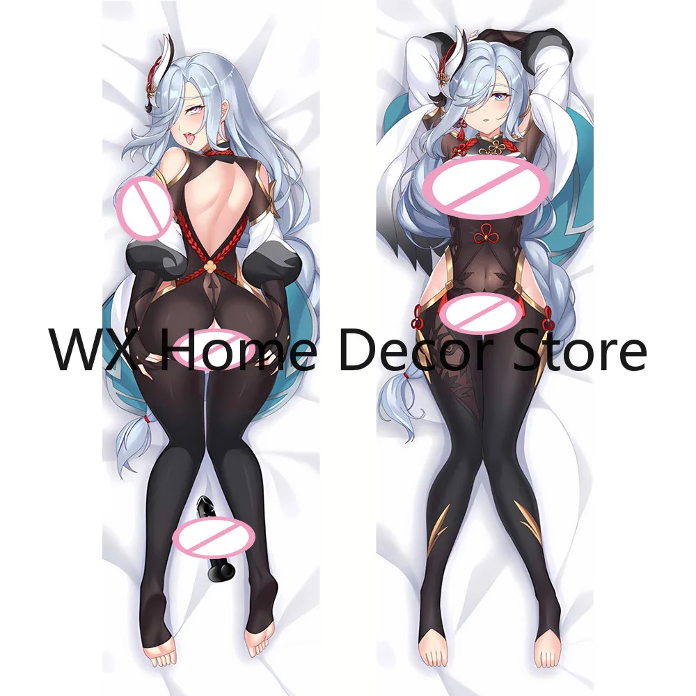 

New Style Dakimakura Anime Genshin Impact Hugging Body Cover Bed Decor Holiday Gifts Double-Side Print 2WAY Shenhe Pillowcase