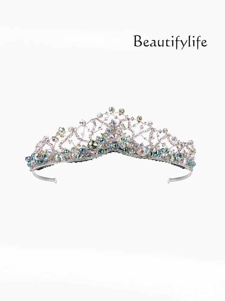 Light Luxury Symphony Craft Crystal Crown Bridal Banquet Exquisite Headband Headband Hair Accessories