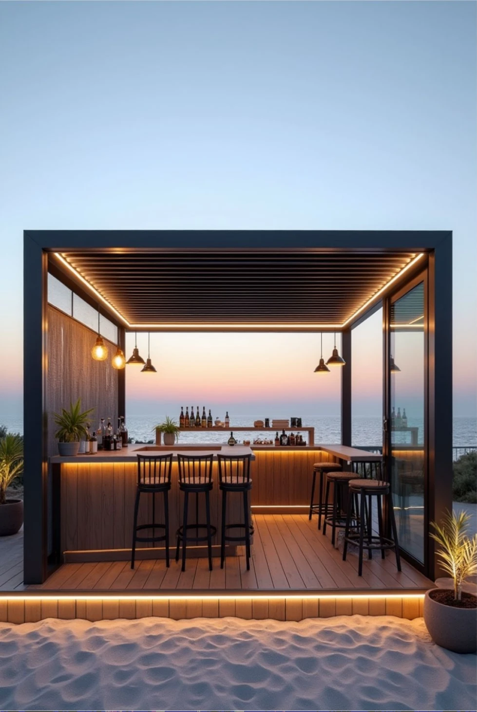 Bioclimatic Customizable Retractable Aluminum Pavilion  Roof Outdoor Gazebo  Waterproof, Windproof   Easy-Assembly Party Pergola