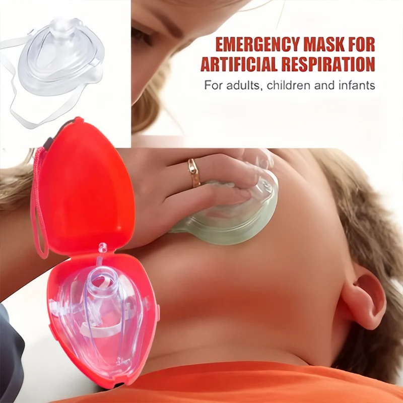 

1pcs Professional First Aid CPR Breathing Mask Protect Rescuers Artificial Respiration Reuseable With One-way Valve Tools