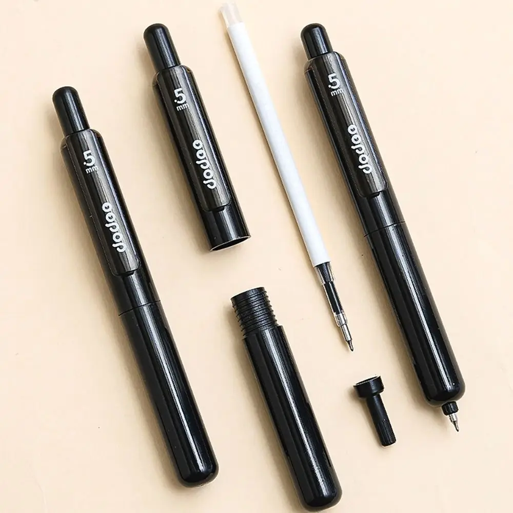4PCS/Set Quick-drying Pocket Pen 0.5mm Black Ink Smooth Writing Stationery Ballpoint Pen Short Mini Neutral Pen Student Specific