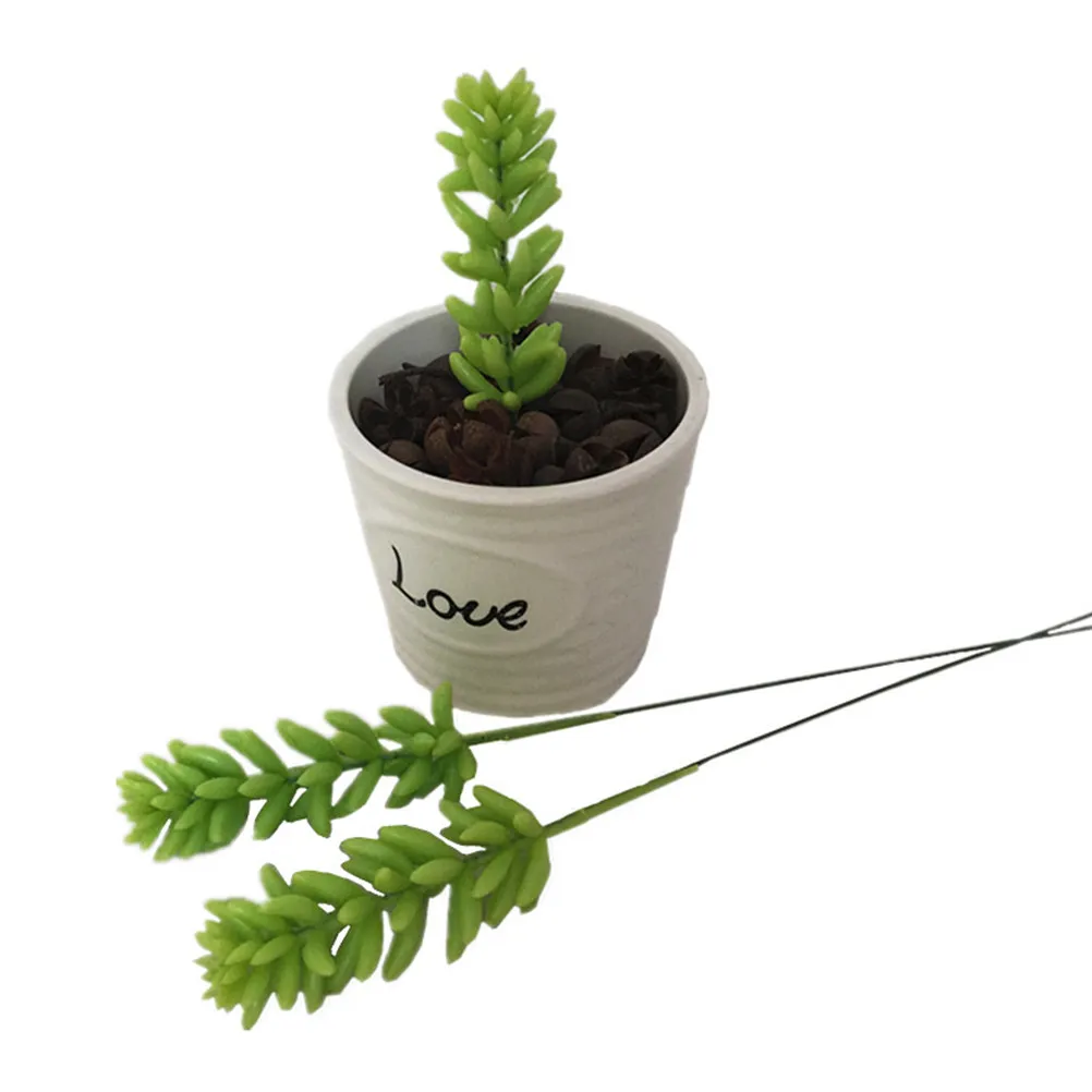 6Pcs Lifelike Artificial Succulent Plants Fake Plants for Room Decor Living Room Office Bathroom Shelf Decor Plastic Green Leaf