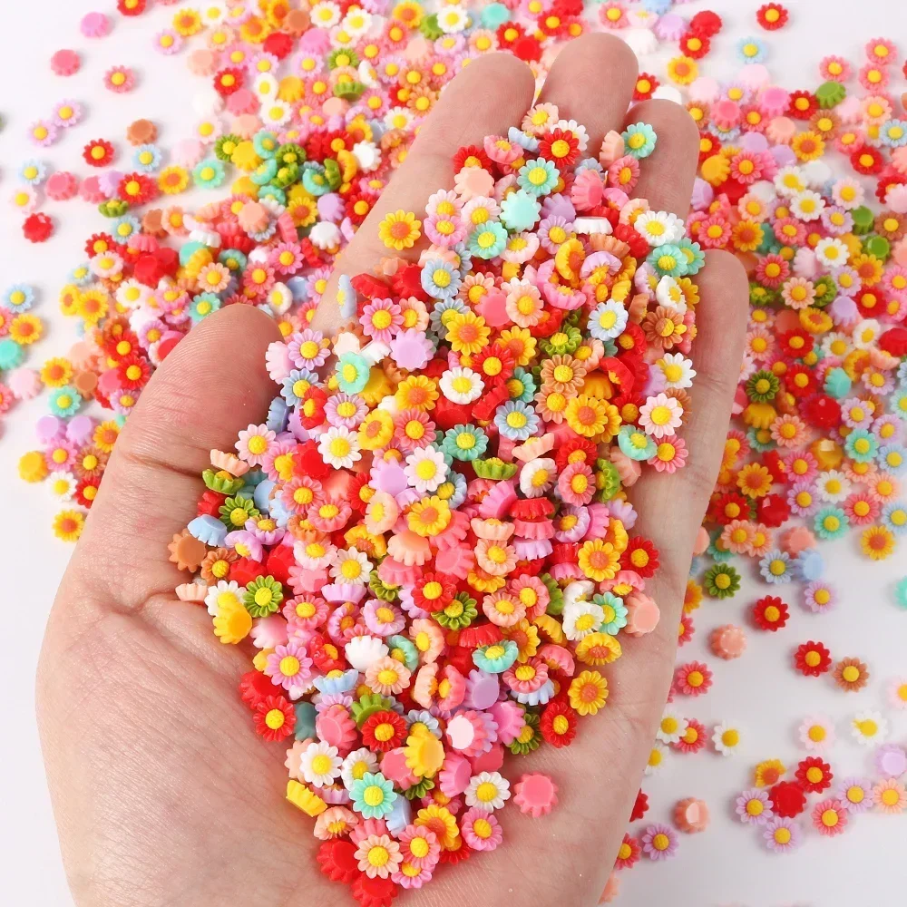 100 sztuk DIY zawieszki do paznokci akcesoria zdobienie paznokci luksusowe dekoracje dostarcza części 3D mieszane żywica pięciopłatkowy kwiat róża — zdjęcie 6