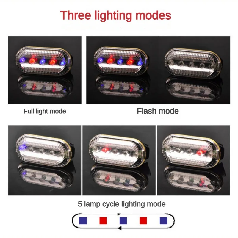 Per la corsa notturna escursionismo ciclismo lampada a tracolla a LED avvertimento di sicurezza per bicicletta fanale posteriore multifunzione luce elettrica della polizia