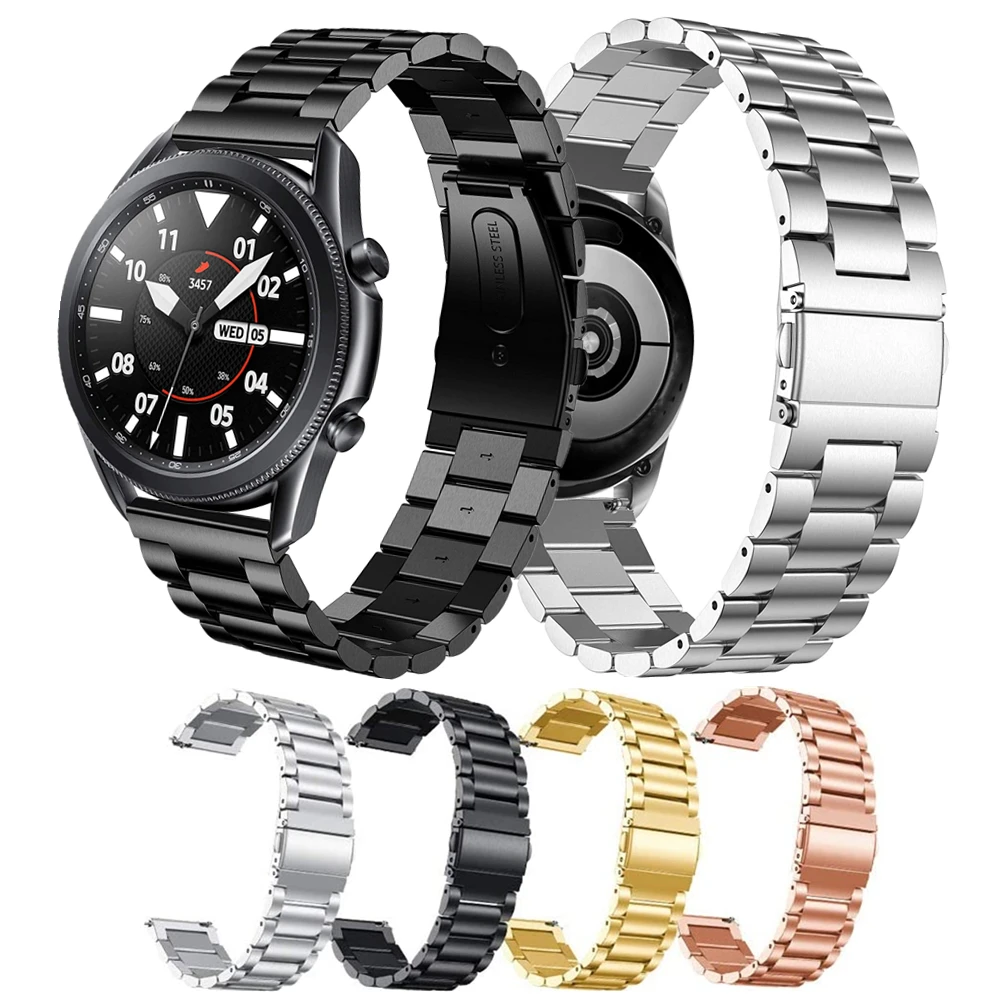 

20mm 22mm Metal Solid Band For Samsung Galaxy Watch 3 Bracelet 41mm 45mm Business Stainless Steel Link Strap Galaxy Watch 46mm