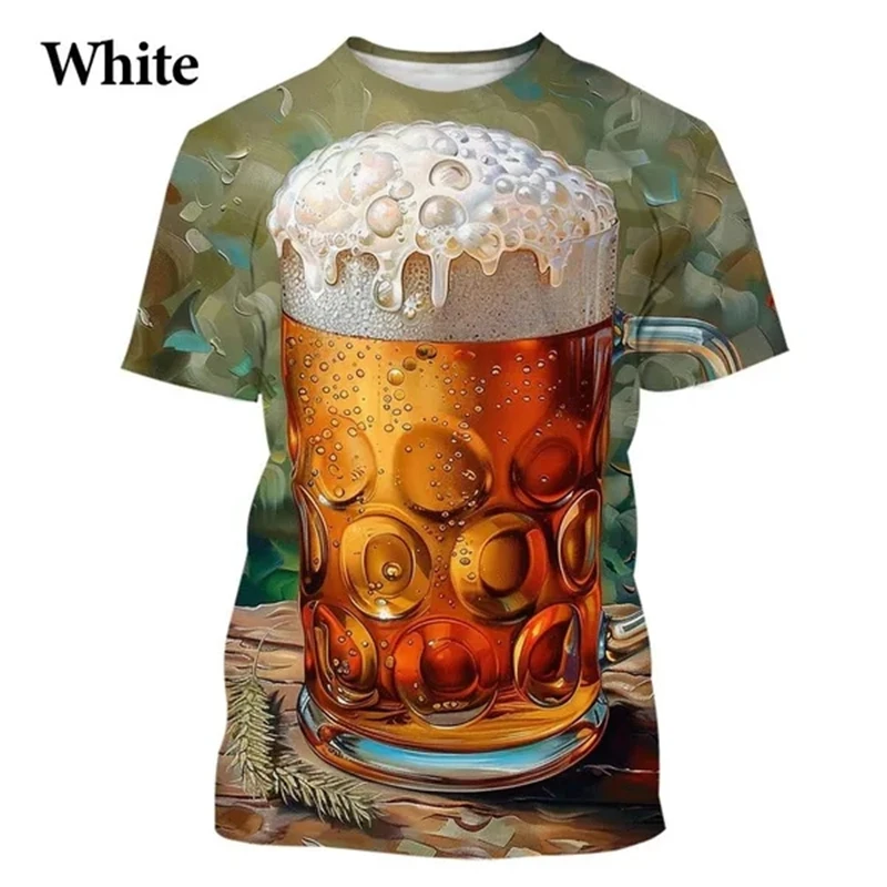 Summer New Classic Beer 3D Print Men\'s Short-sleeved T-shirts Trend Unisex Casual O Neck T Shirt Comfortable Cool Top Tees Shirt