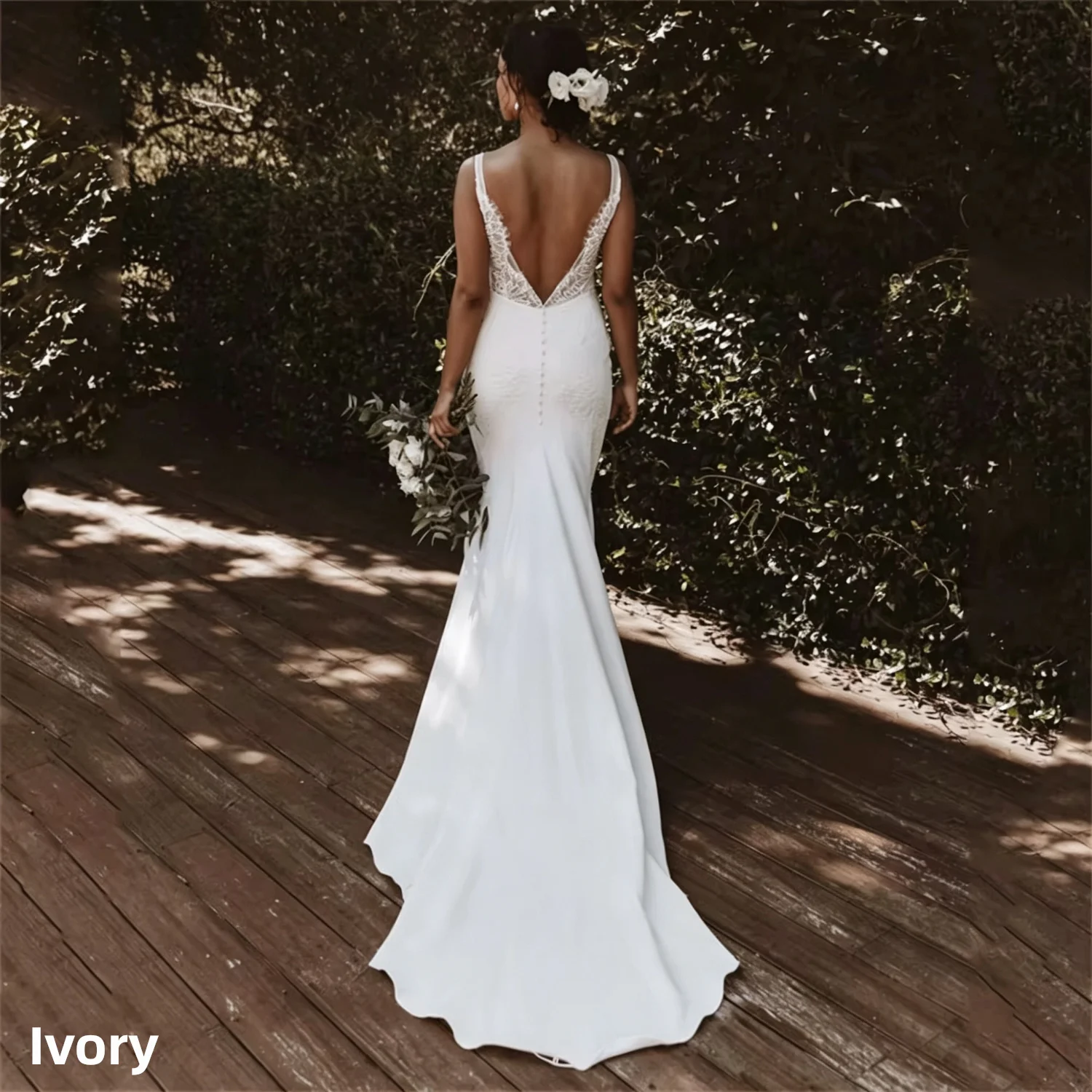 Classic Lace Mermaid Wedding Dress Elegant V-Neck Spaghetti Straps Appliqued Open Back Bridal Gowns Vestidos De Novia Customized