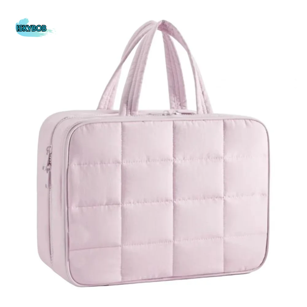 Cloth Cosmetic Handbag Multipocket Handle Travel Toiletry Bag Separate Dry and Wet Large Capacity Women Cosmetic Bag