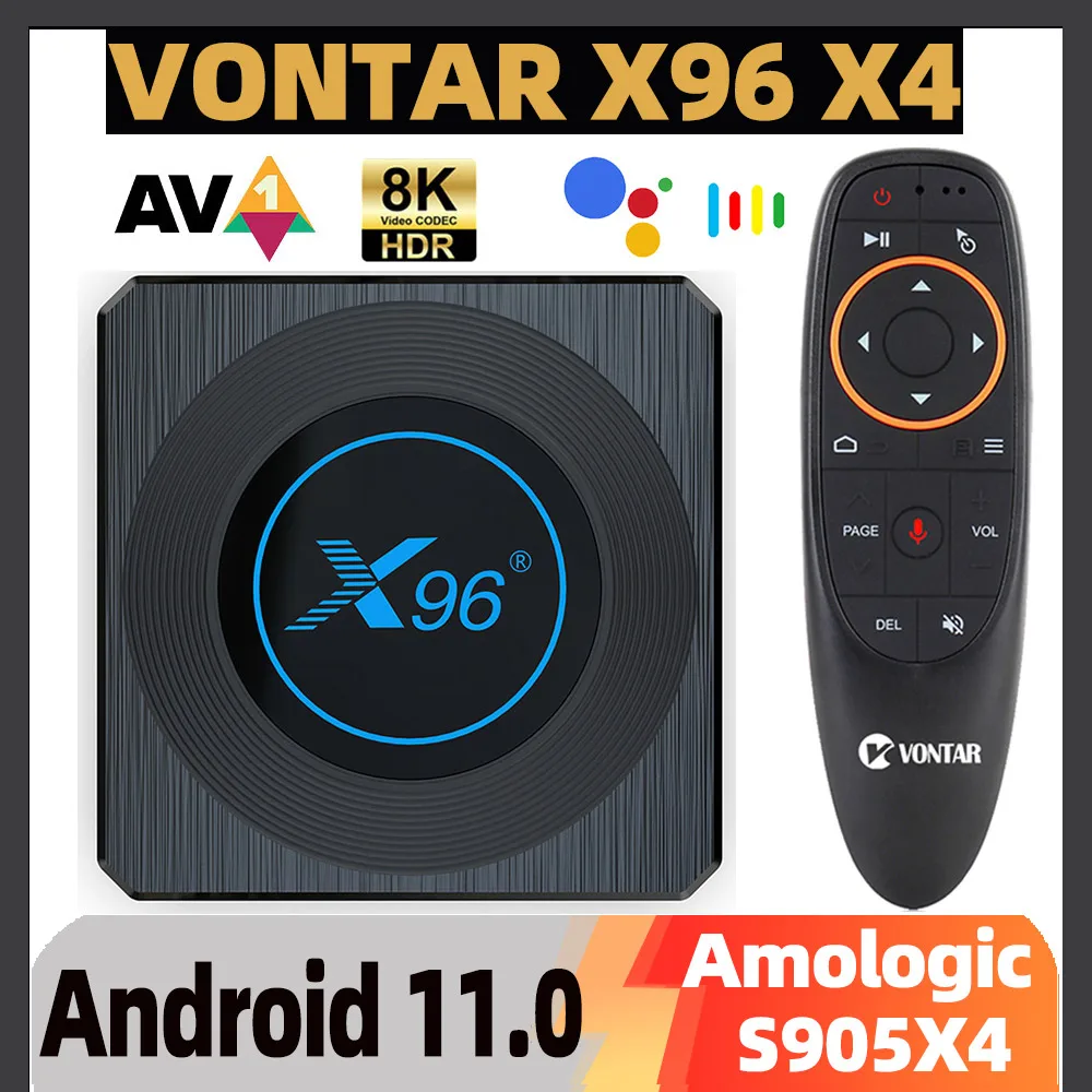 VONTAR X96X4 Smart TV Box Android 11 Amlogic S905X4 TVBOX 4GB RAM 32GB 64GB supporto AV1 8K Dual Wifi BT4.1 2GB 16GB Set Top Box