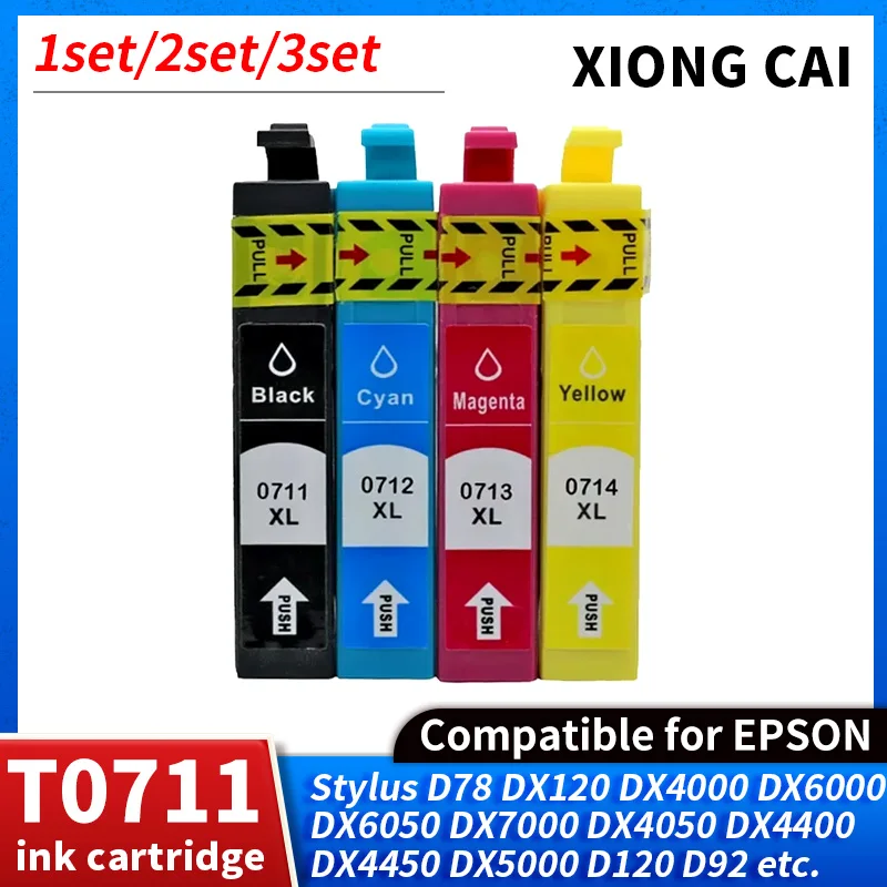 T0711 T0712 T0714 T0713 ink cartridges Compatible for Epson Stylus S20 SX100 SX105 SX200 SX205 SX400 SX405 SX600FW SX210 printer