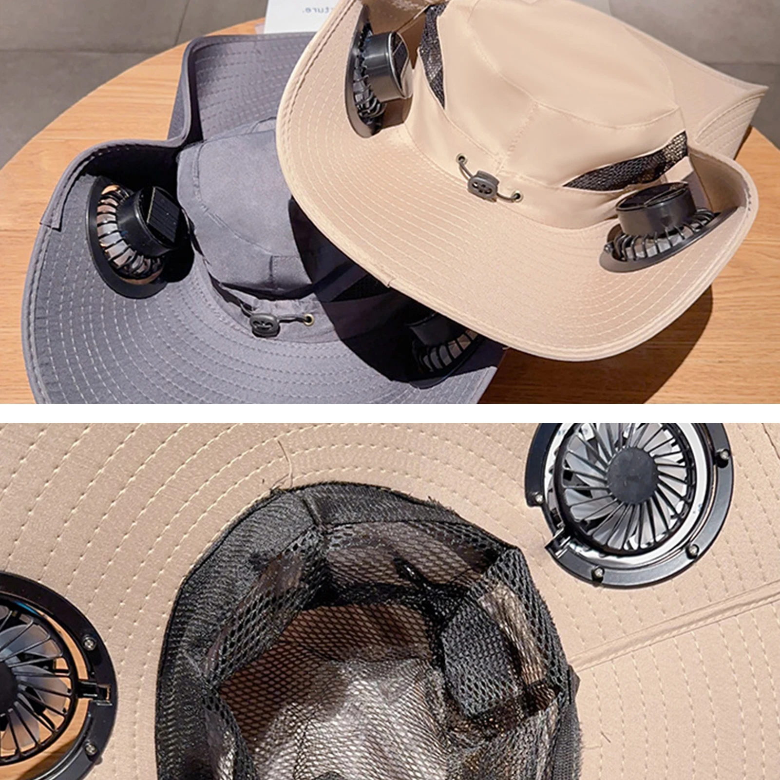 

Multifunction Double Fan Solar Hat UV Protection Breathable Fisherman Cap Summer Outdoor Rechargeable Sun Fan Gift for Father