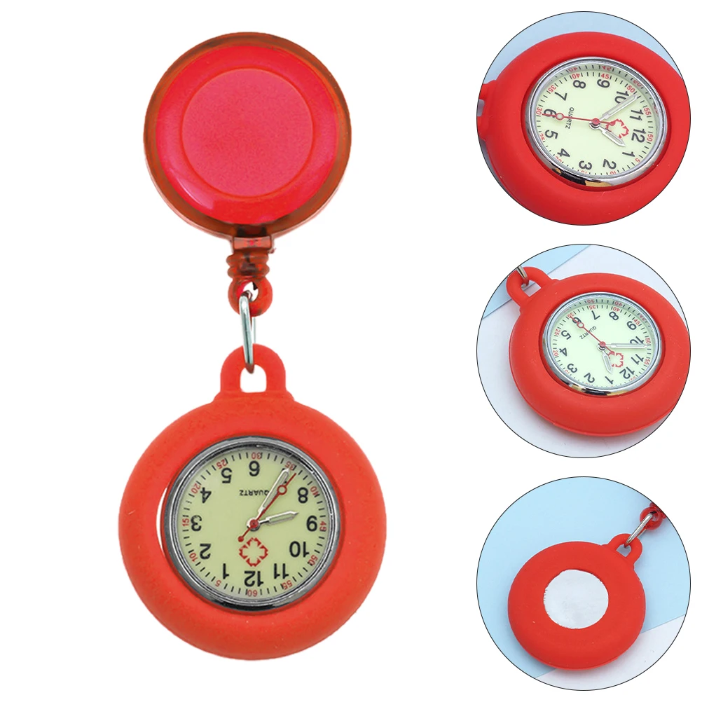 

Nurse Watch Pocket Watches Retractable Medical Red Hanging Fob Simple Practical Portable Durable Fashion Nurses Nurse Table