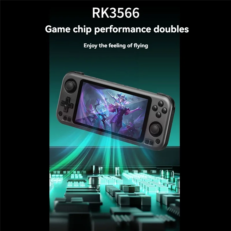 Rg3566 console de videogame 16g + 64g 5.0 Polegada ips tela toque open source jogador jogo portátil para gba gbc psp simulador b