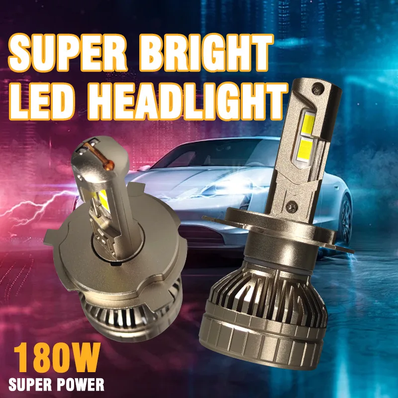 180W Three Copper Tube LED Lights H4 H7 H1 H11 9005 9006 High Power Car Motorcycle LED Headlight Bulb Universal Auto Headlamp view 2