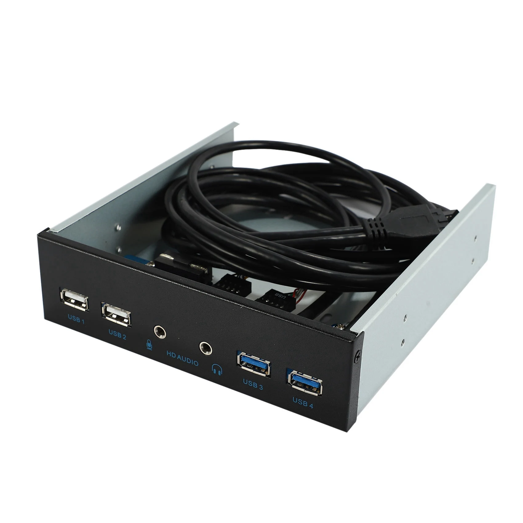 N36R-2Pcs 5.25 Inch Desktop Pc Case Internal Front Panel USB Hub 2 Ports USB 3.0 And 2 Ports USB 2.0