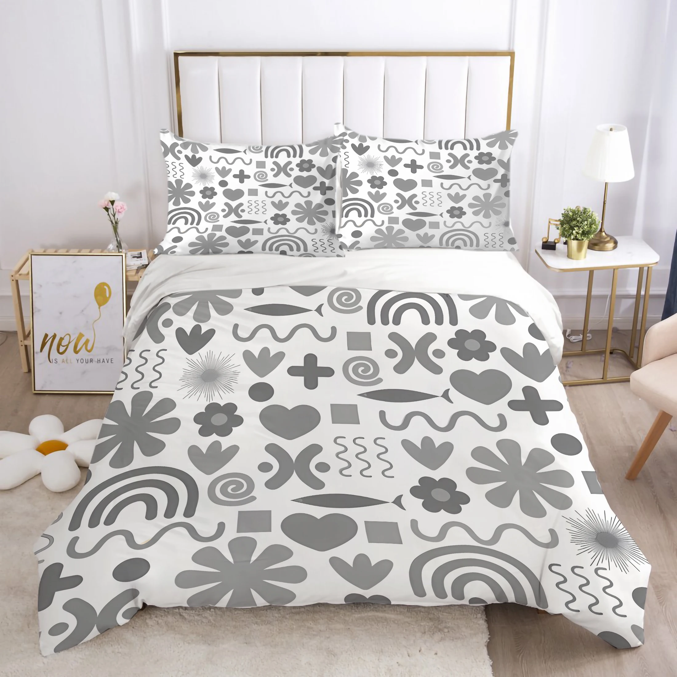 

Home Bed Duvet Cover Luxury 3D Bedding Set Cartoon Print Comforter Cover Set