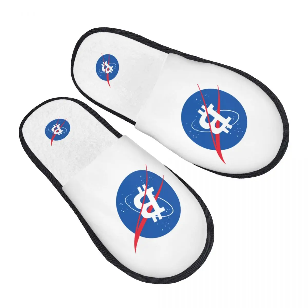 

Custom Bitcoin Space Moon Memory Foam Slippers Women Comfy Warm BTC Crypto Coins House Slippers