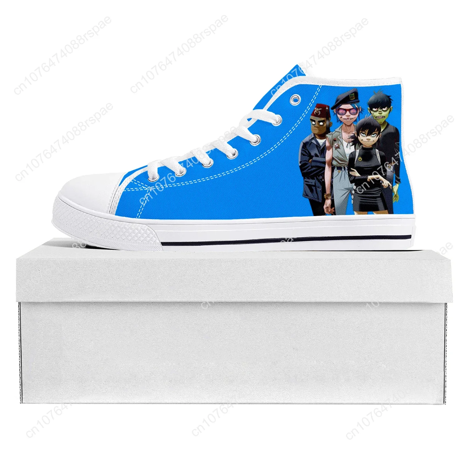 Gorillaz Virtuele Rockband Mode Hoge Top Hoge Kwaliteit Sneakers Heren Dames Tiener Canvas Sneaker Paar Schoenen Custom Schoen