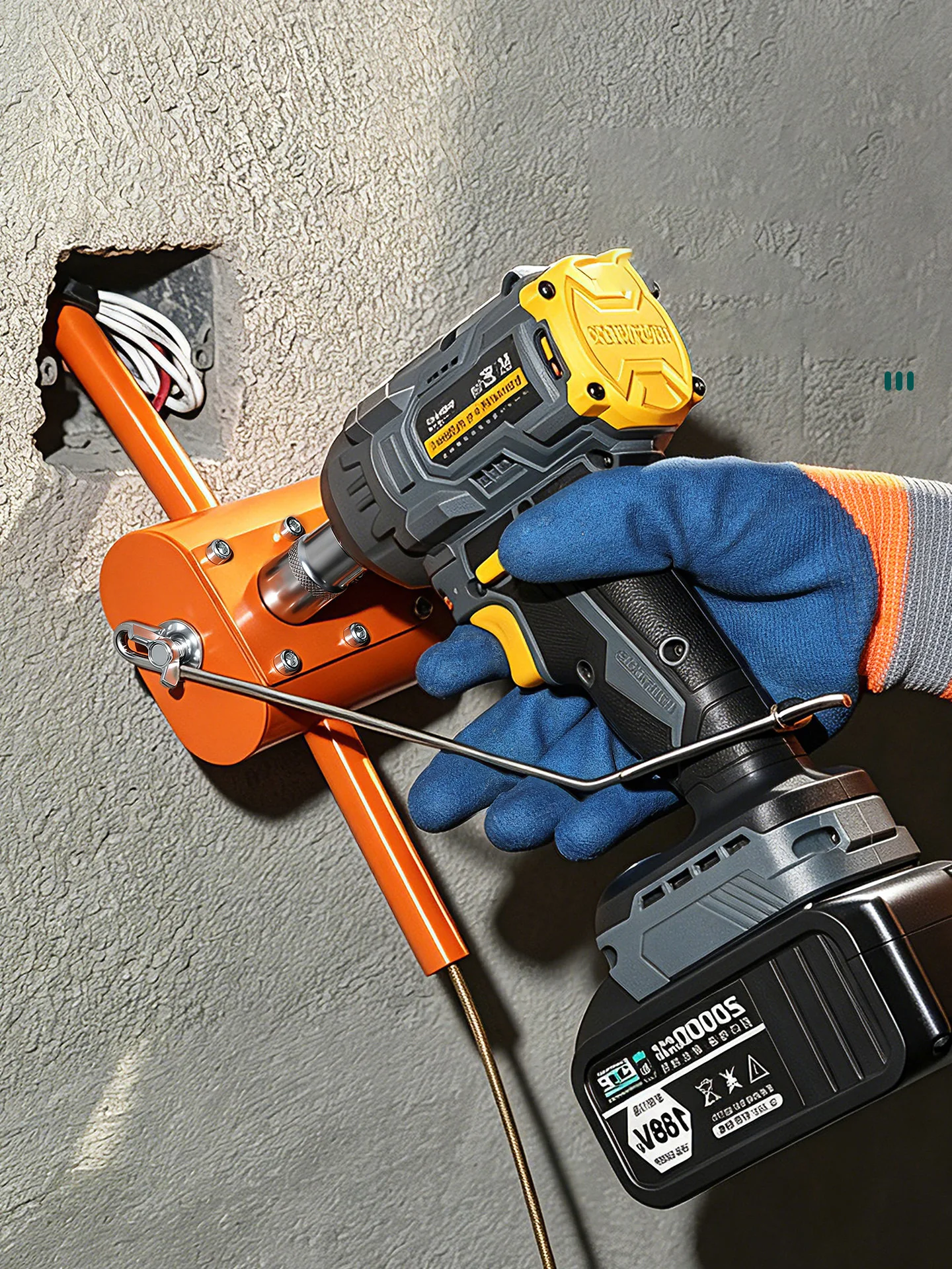 Semi Automatic Wall Wiring Machine Portable Anti-Jamming Cable Threading Tool Electric Drill Conduit Pipe Construction Tool image 3