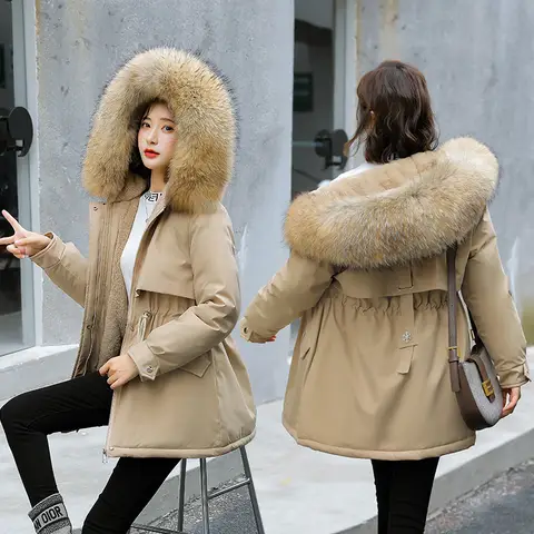 Down Jacket Women Parkas Autumn Winter Cotton Coat Down cotton-padded Jacket Female Heavy Hair Wool LDY2030