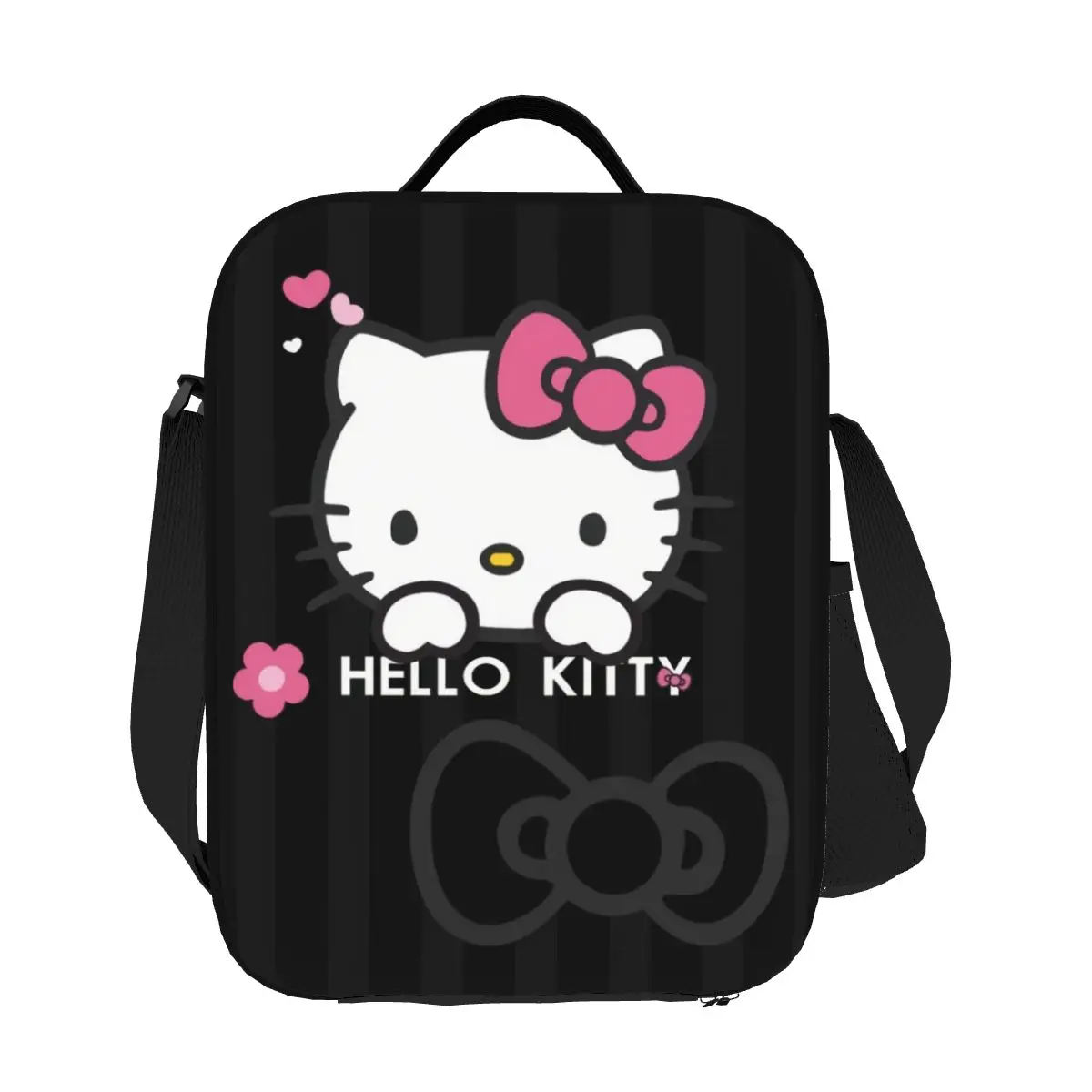 

Сумка для обеда с цветком Hello Kitty на заказ, женский термохолодильник, изолированный ланч-бокс для детей, школьников