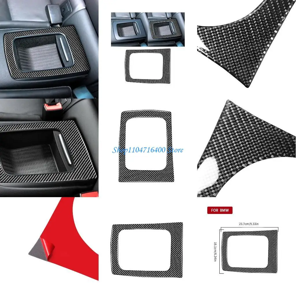 

y1gd Upgraded Rear Row Storage Box Frame Convenient & Practical Carbon Fiber Trim Decorative Frame Durable Suitable for E90